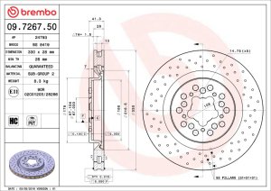 Ferrari 360 Brake Rotor (1) - Brembo OE - Drilled Standard - `00-`04